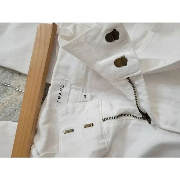 Frame belted pleated pegged white jeans 30 - Picture 9 of 9